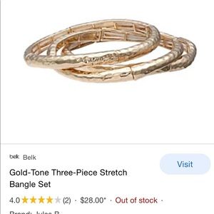 NWT Jules B gold tone 3. stretch bangle bracelet set